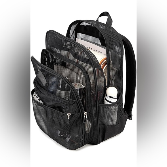 Black Mesh Backpack - NEW! - Picture 3 of 9